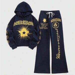 Men's Black and Gold Graphic Hoodie